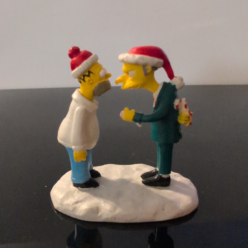Hawthorne Village The Simpsons Christmas Bonus Homer Mr Burns Figurine 2005 - Picture 1 of 5